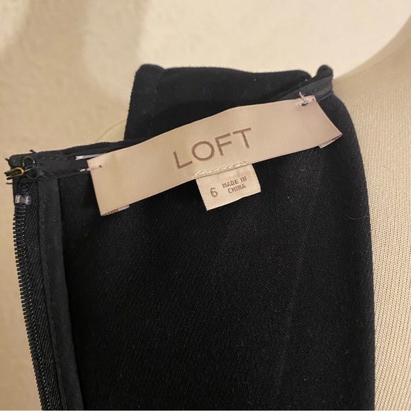 LOFT Mini Dress Navy Gold Buttons Pockets - Picture 7 of 7